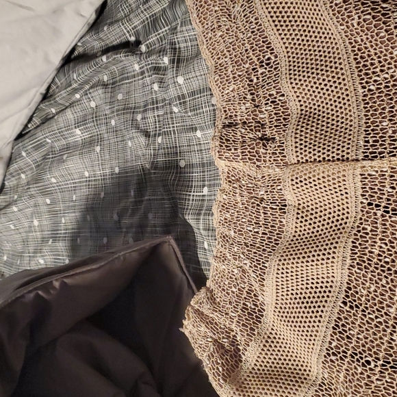 Rye wide leg sparkly pants with sheer outer lining and brown inner lining - Picture 3 of 14